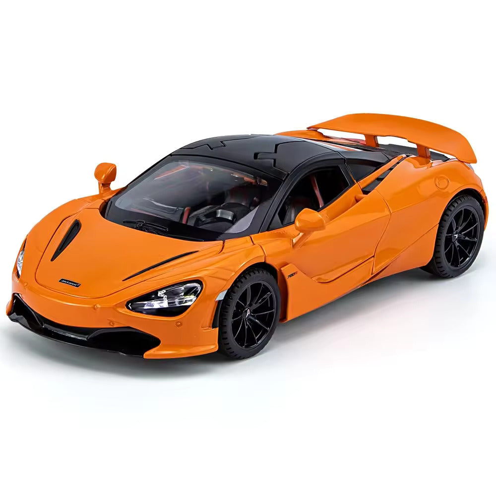 MC LAREN 1:24 DIECAST METAL TOY CAR WITH OPENABLE DOORS & LIGHT, MUSIC BOYS CAR FOR KIDS BEST TOYS GIFTS TOYS FOR KIDS [SIZE:-22CM*9CM*7CM]【 MULTICOLOR 】