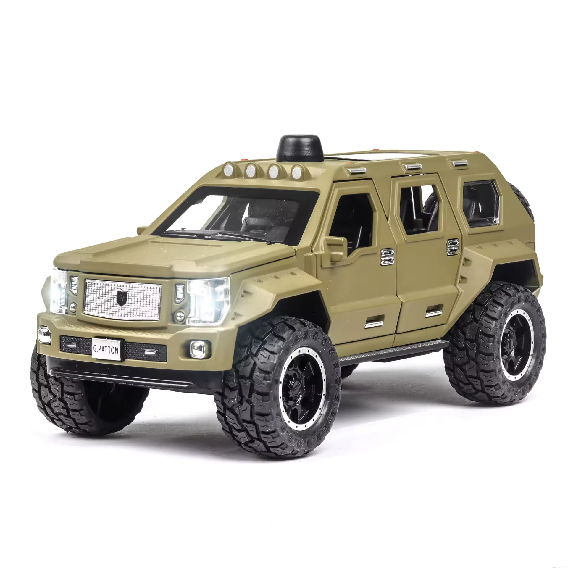 G Patton 1:24 Diecast Metal Toy Car Openable Door and Sound Light, Gifts Toys for Kids (Multicolor, Pack Of1)