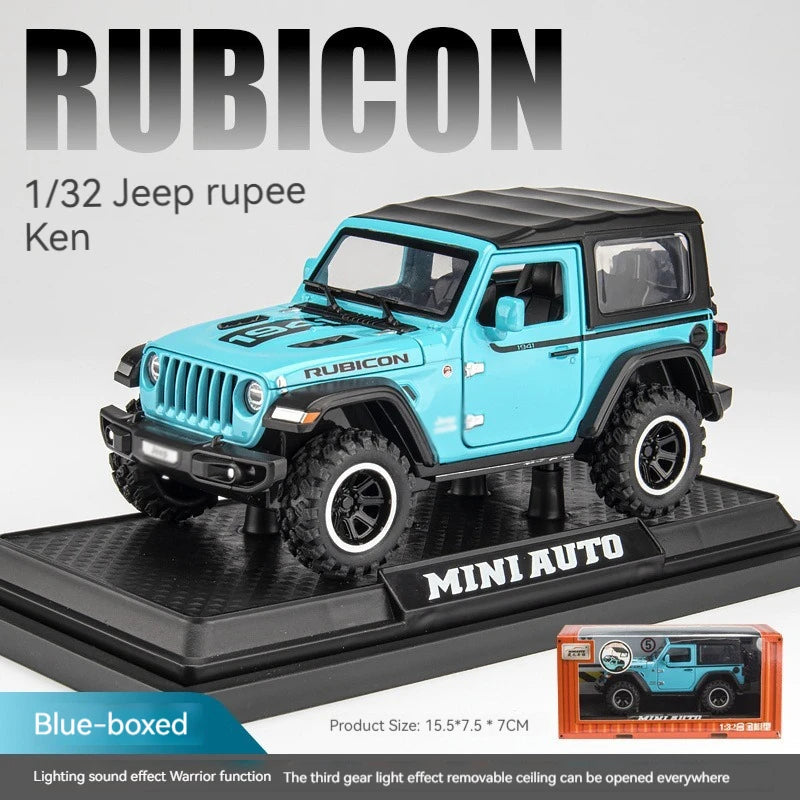 JEEP WRANGLER RUBICON 1:32 DIECAST METAL TOY CAR (MULTICOLOUR :-BLACK, YELLOW,  SKYBLUE, GREEN)