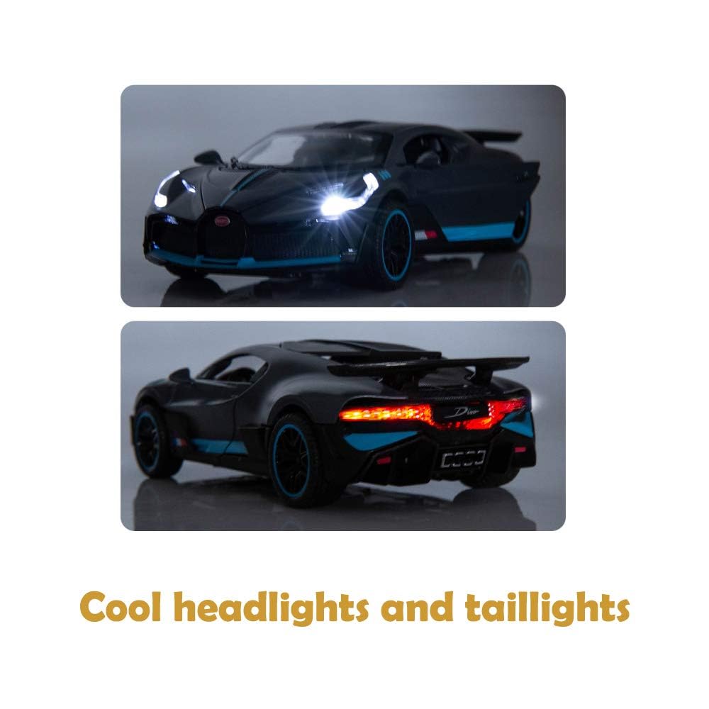 Bugatti Divo Sport 1:32 Diecast Metal Toy Car Pullback Toy Car with Sound and Light Best Toys Gifts For Kids (Multicolor, Pack Of1)