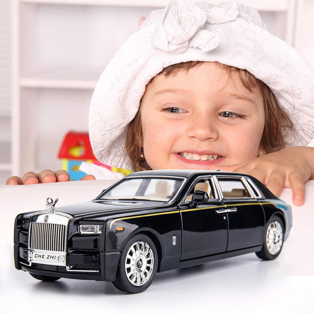 Rolls Royce Phantom 1:32 Diecast Metal Toy Car For Kid Sound And Light (Multicolour :- Black, White, Silver)