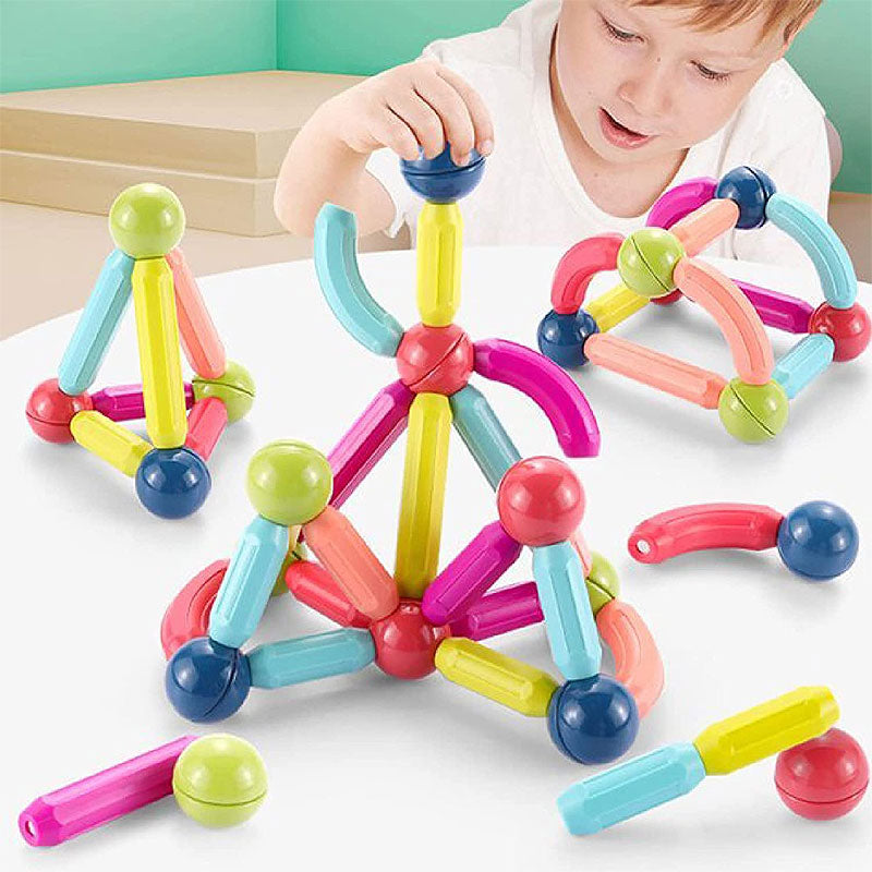 Premium 64 Magnetic Building Stick For Kids Early Learning & Development