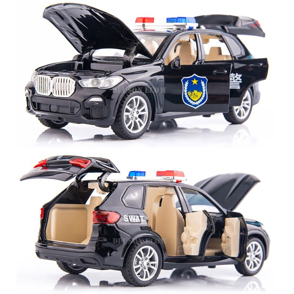 BMW Police Car 1:32 Diecast Metal Toy Car (Multicolor)