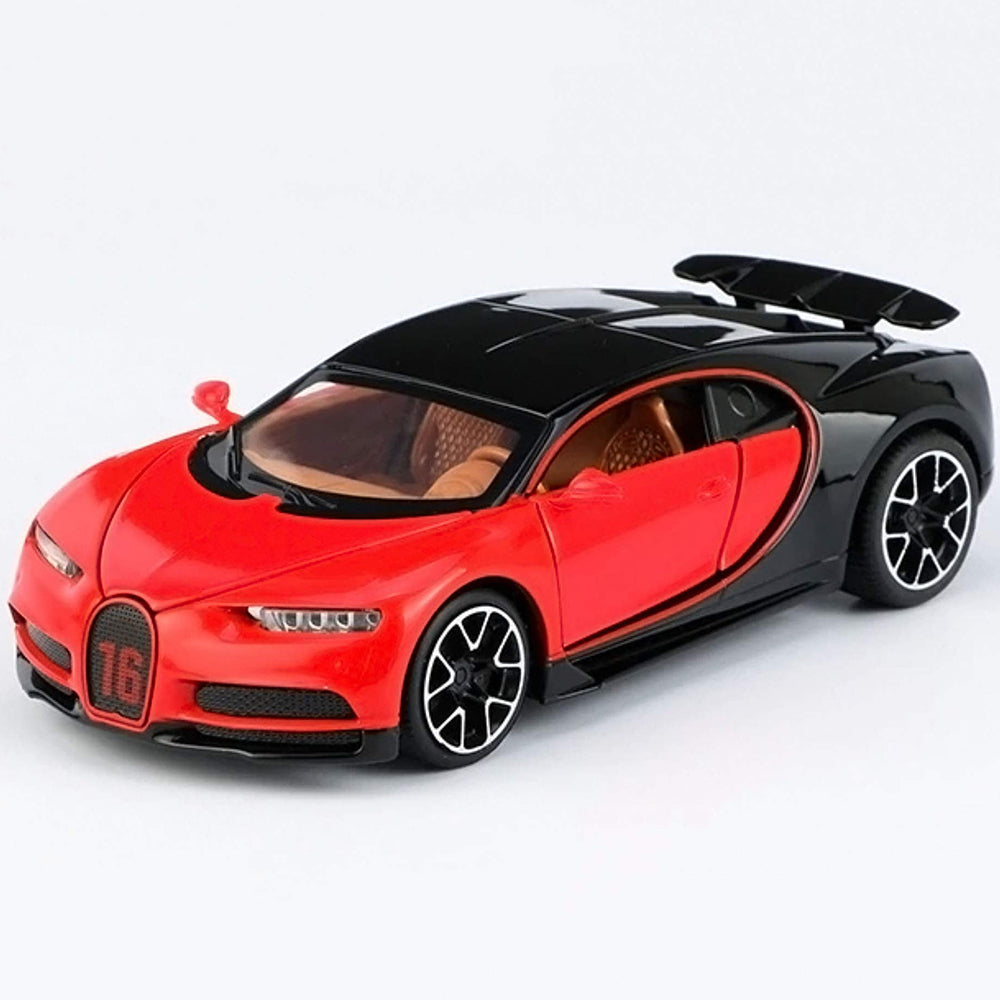 Bugatti Chiron 1:32 DieCast Alloy Metal Luxury Toy Car ( Multicolour :- Black, Blue, Red)