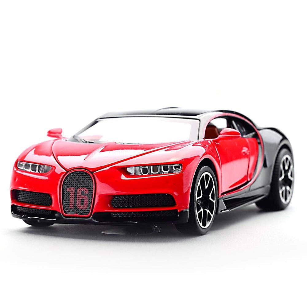 Bugatti Chiron 1:32 DieCast Alloy Metal Luxury Toy Car ( Multicolour :- Black, Blue, Red)