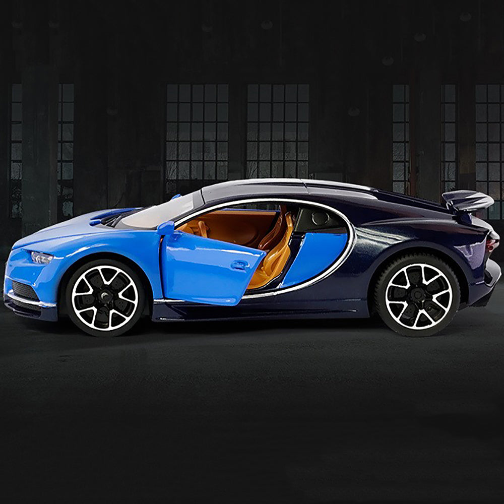 Bugatti Chiron 1:32 DieCast Alloy Metal Luxury Toy Car ( Multicolour :- Black, Blue, Red)