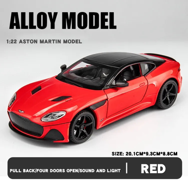 Aston Martin GT 1:24 Alloy Diecast Metal Toy Car Model Sound and Light Pull Back Collection Kids toy[3 Color available Any 1 Random Send ][22CM*9CM*8CM]