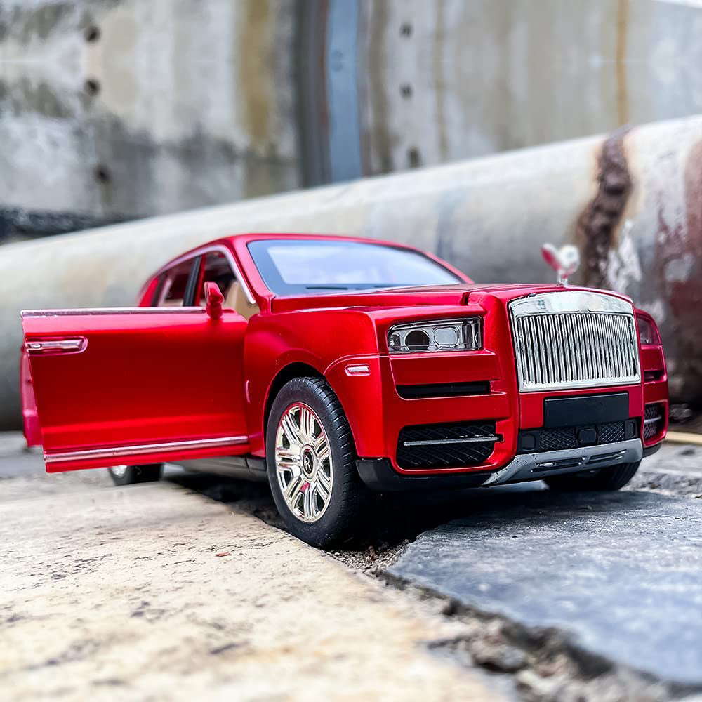 Rolls Royce Cullinan 1:24 Die Cast Metal Toy Car Light And Sound For Kids (Black, Red, Blue, Pack Of 1)