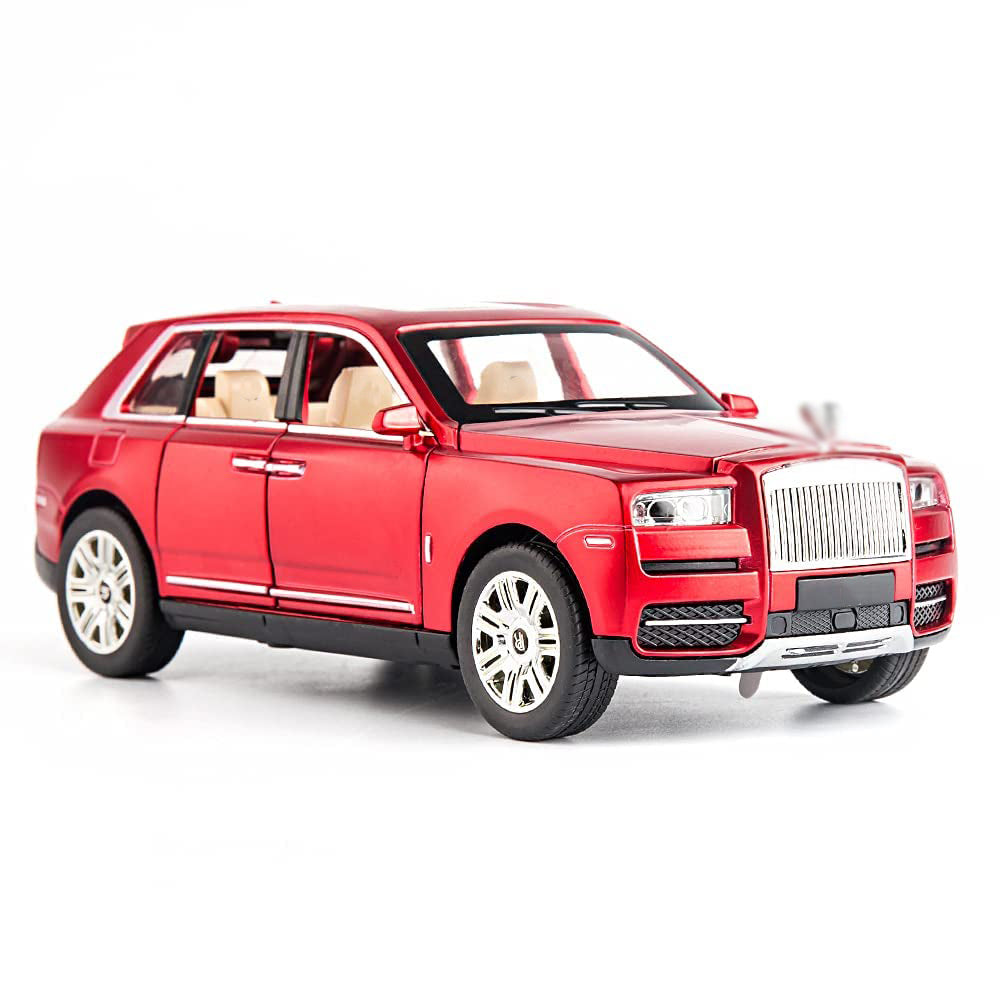 Rolls Royce Cullinan 1:24 Die Cast Metal Toy Car Light And Sound For Kids (Black, Red, Blue, Pack Of 1)