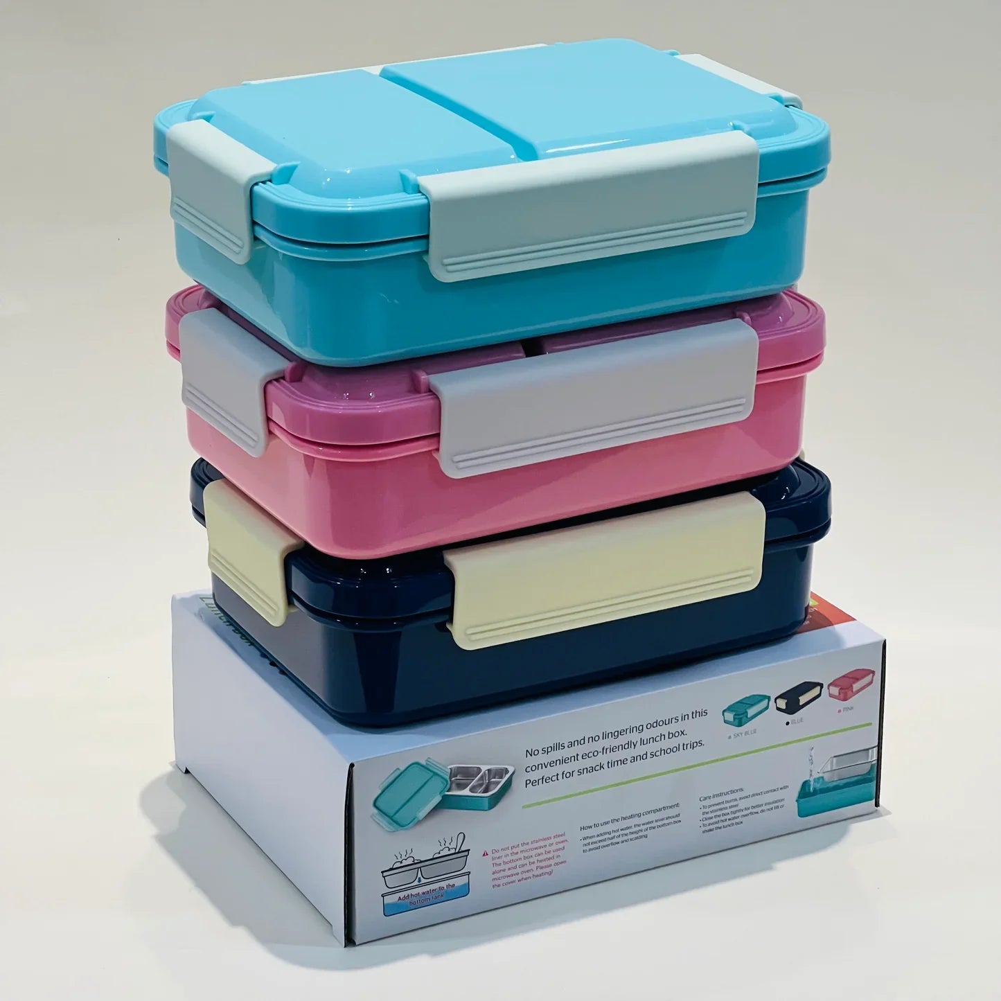 Opaque Lid : Spill Free 2 Grids Lunchbox