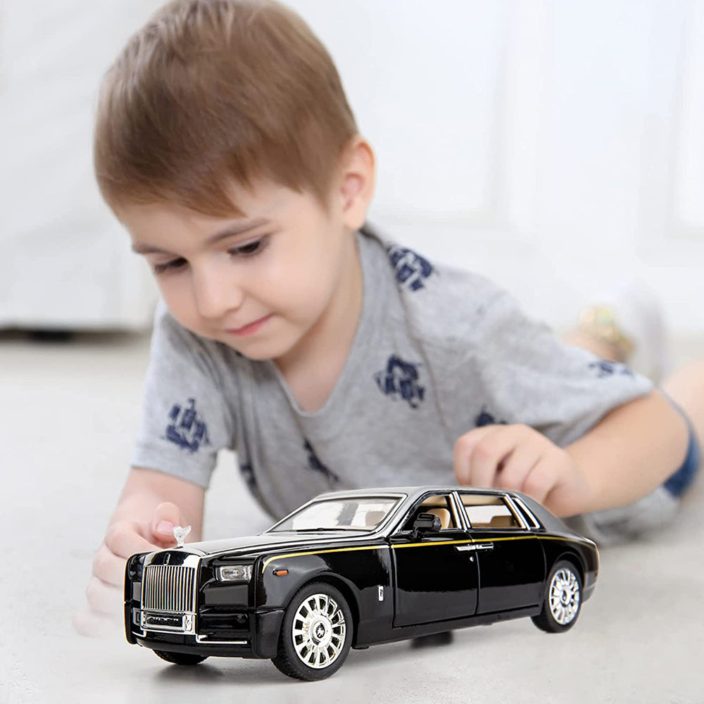 ROLLS ROYCE PHANTOM 1:24 DIECAST METAL TOY CAR PULL BACK WITH OPENABLE DOORS & LIGHT, MUSIC TOY VEHICLE FOR KIDS [SIZE:-21 CM*9CM*8.5CM]【 MULTICOLOR 】